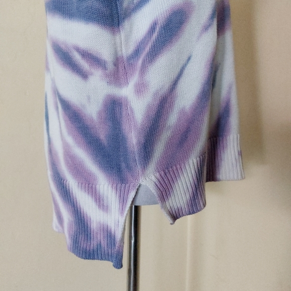 Design History Medium Purple Tie Dye Trippy Ribbed Thick Knit Sweater Womens - Picture 3 of 10